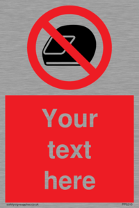 Custom No Motorcycle Helmets Sign