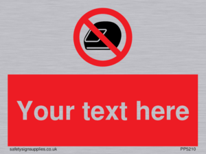 Custom No Motorcycle Helmets Sign