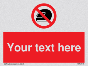 Custom No Motorcycle Helmets Sign