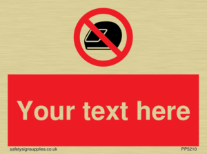 Custom No Motorcycle Helmets Sign