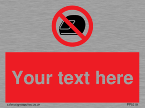 Custom No Motorcycle Helmets Sign