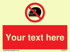 Custom No Motorcycle Helmets Sign