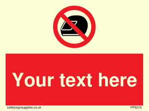 Custom No Motorcycle Helmets Sign