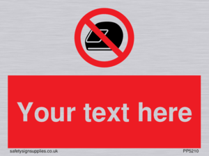 Custom No Motorcycle Helmets Sign