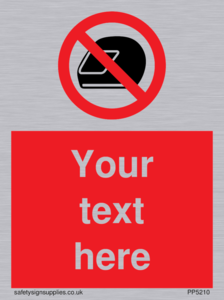 Custom No Motorcycle Helmets Sign