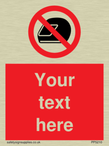 Custom No Motorcycle Helmets Sign