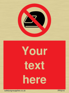 Custom No Motorcycle Helmets Sign