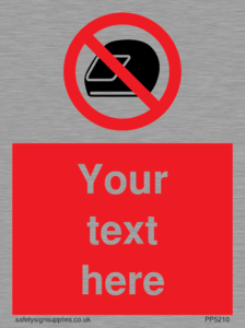 Custom No Motorcycle Helmets Sign