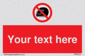Custom No Motorcycle Helmets Sign