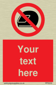 Custom No Motorcycle Helmets Sign