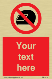 Custom No Motorcycle Helmets Sign