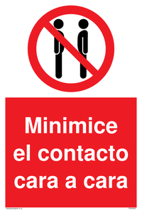 Minimice el contacto cara a cara sign 