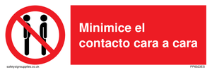 Minimice el contacto cara a cara sign 