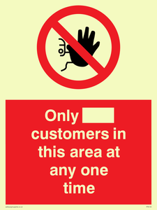 Only [ ] customers in this area at any one time