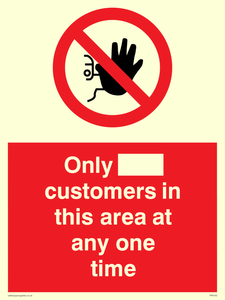 Only [ ] customers in this area at any one time