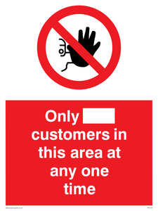 Only [ ] customers in this area at any one time