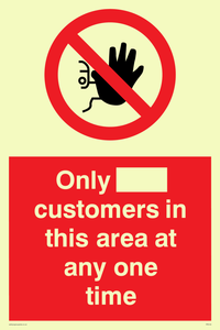 Only [ ] customers in this area at any one time
