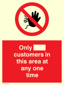 Only [ ] customers in this area at any one time