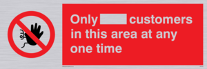 Only [ ] customers in this area at any one time