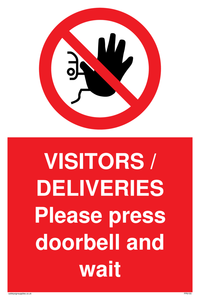 VISITORS / DELIVERIES Please press doorbell and wait