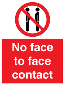 No face to face contact