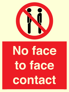 No face to face contact
