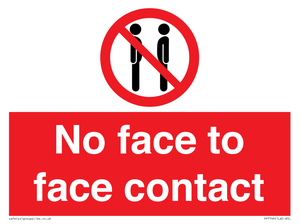 No face to face contact