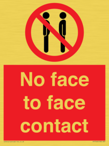 No face to face contact