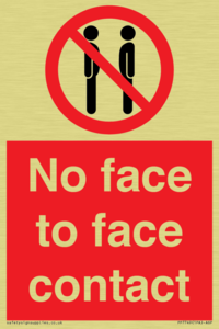 No face to face contact