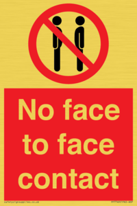 No face to face contact