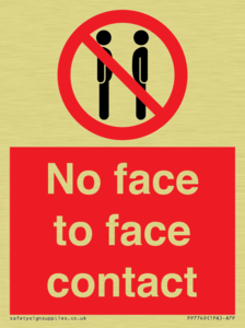 No face to face contact