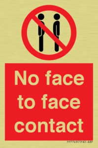 No face to face contact