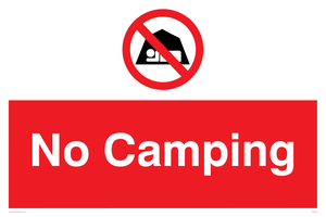 No camping sign 