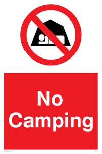 No camping sign 