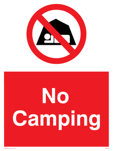 No camping sign 