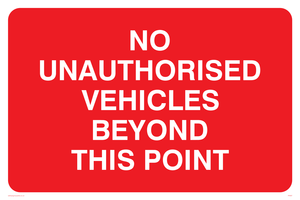 no unauthorised vehicles