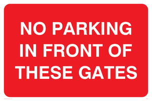 no parking in front of gates