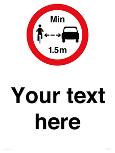 Custom No closer than 1.5m when passing cyclists