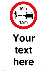 Custom No closer than 1.5m when passing cyclists