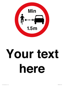 Custom No closer than 1.5m when passing cyclists