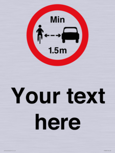 Custom No closer than 1.5m when passing cyclists