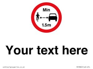 Custom No closer than 1.5m when passing cyclists