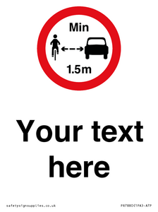 Custom No closer than 1.5m when passing cyclists