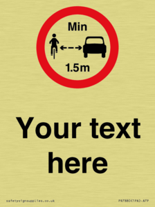 Custom No closer than 1.5m when passing cyclists