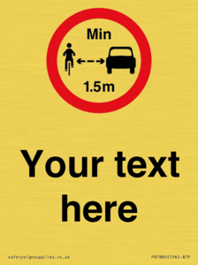 Custom No closer than 1.5m when passing cyclists