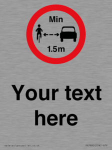 Custom No closer than 1.5m when passing cyclists