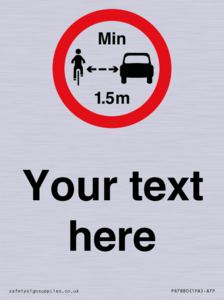 Custom No closer than 1.5m when passing cyclists