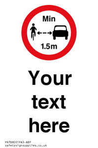 Custom No closer than 1.5m when passing cyclists