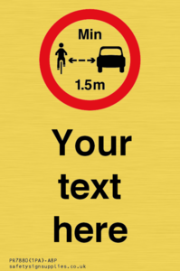 Custom No closer than 1.5m when passing cyclists