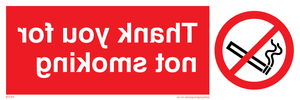 thank you for not smoking - safety sign